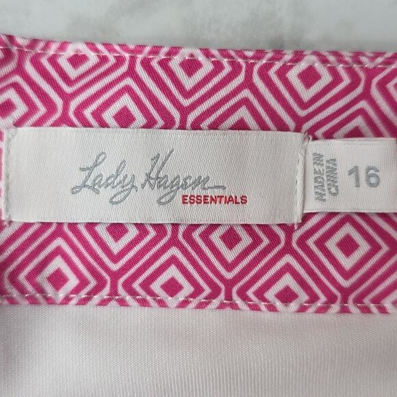 Womens Sz 16 Pink Geometric Pockets Pickleball Tennis Golf Skortv Lady Hagen - Picture 3 of 11